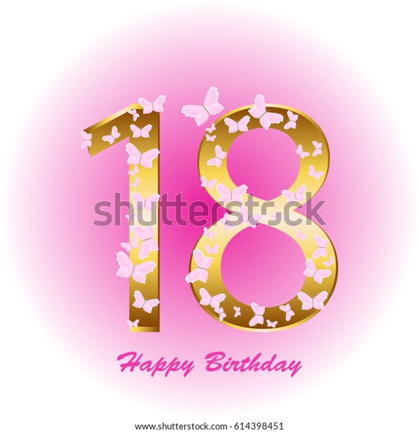 18 Years Happy Birthday Stock Vector (Royalty Free) 614398451
