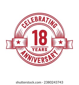 18 years logo design template. 18th anniversary vector and illustration.