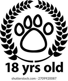 18 Jahre 1, einzeln auf weißem Hintergrund