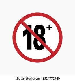  18 Years Old Icon - Vector, Sign and Symbol for Design, Presentation, Website or Apps Elements.
