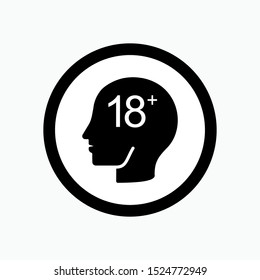  18 Years Old Icon - Vector, Sign and Symbol for Design, Presentation, Website or Apps Elements.