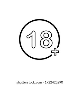 Icono de signo de 18 años