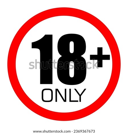 18 YEARS AND OVER, SIGN AND STICKER VECTOR