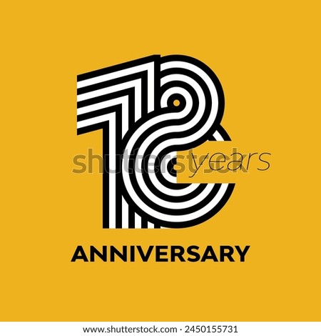 18 years retro anniversary vector illustration template design