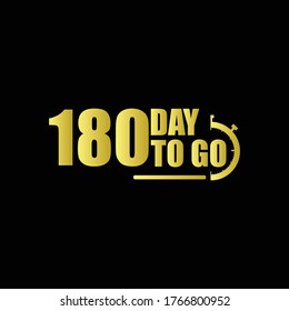 180 day to go Gradient label,sign,button. Vector stock illustration
