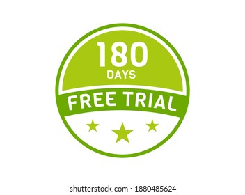 180 days free trial. 180 day Free trial badges
