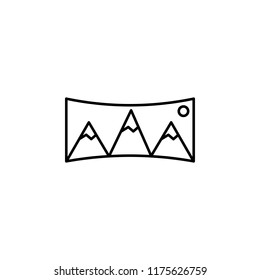 180 degree photo. Element of photography icon for mobile concept and web apps. Thin line 180 degree photo can be used for web and mobile on white background