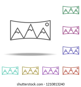 180 degree photo icon. Elements of photography in multi color style icons. Simple icon for websites, web design, mobile app, info graphics