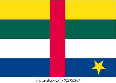 A 180 Degree Rotated Flag of  Central African Republic