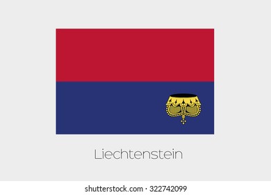 A 180 Degree Rotated Flag of  Liechtenstein