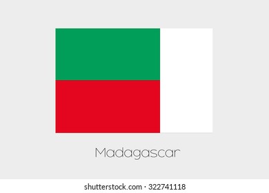 A 180 Degree Rotated Flag of  Madagascar