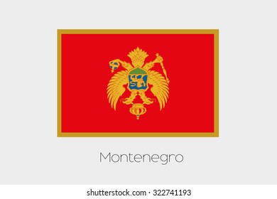 A 180 Degree Rotated Flag of  Montenegro