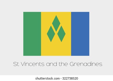 A 180 Degree Rotated Flag of  Saint Vincents and the Grenadines