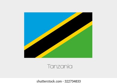 A 180 Degree Rotated Flag of  Tanzania