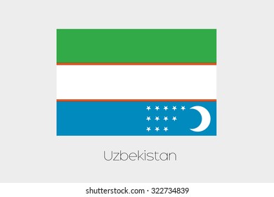 A 180 Degree Rotated Flag of  Uzbekistan