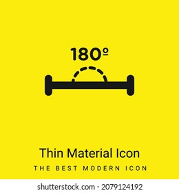 Icono de material amarillo brillante mínimo de ángulo de 180 grados