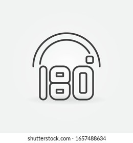 180 degrees angle vector concept minimal outline icon or symbol