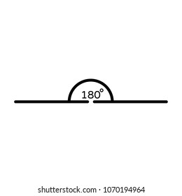 180 Degrees Angle Vector Icon Illustration For Web And Mobile App.Ui/Ux.Premium Quality.