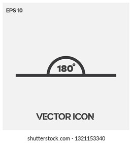 180 degrees angle vector icon illustration for web and mobile app. Line art 180 degrees angle symbol icon. Ui/Ux. Premium quality.

