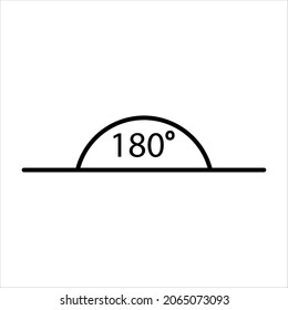 180 Degrees Angle Vector Icon Illustration For Web And Mobile App
