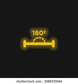 Icono de neón amarillo brillante de 180 grados
