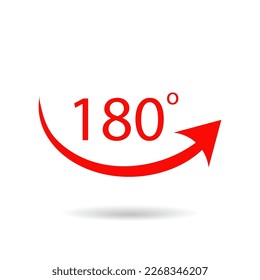 180 degrees icon. Arrow disign vector ilustration.