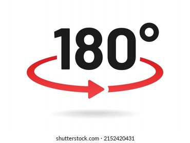 180 degrees icon on white background.