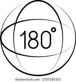 180 Degrees Icon. 180 Degrees vector icon set.