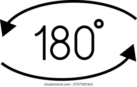 180 Degrees Icon. 180 Degrees vector icon set.