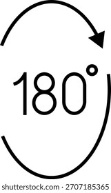 180 Degrees Icon. 180 Degrees vector icon set.