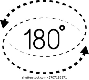180 Degrees Icon. 180 Degrees vector icon set.