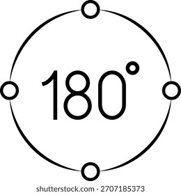 180 Degrees Icon. 180 Degrees vector icon set.