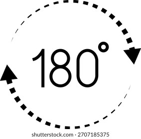 180 Degrees Icon. 180 Degrees vector icon set.