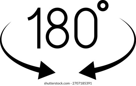 180 Degrees Icon. 180 Degrees vector icon set.