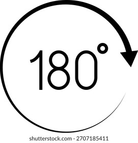 180 Degrees Icon. 180 Degrees vector icon set.
