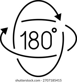 180 Degrees Icon. 180 Degrees vector icon set.