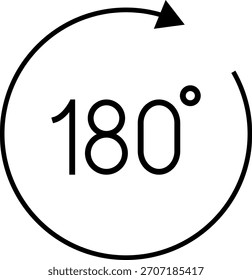 180 Degrees Icon. 180 Degrees vector icon set.