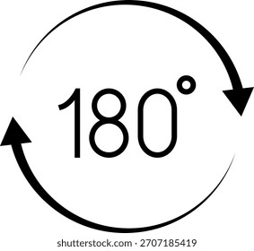 180 Degrees Icon. 180 Degrees vector icon set.