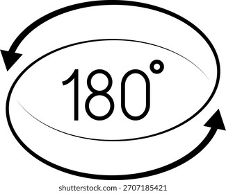 180 Degrees Icon. 180 Degrees vector icon set.