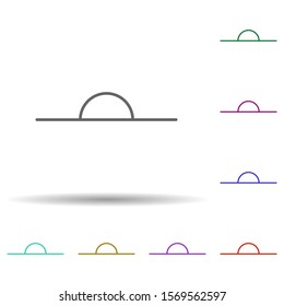 180 degrees multi color icon. Simple thin line, outline vector of geometric figures icons for ui and ux, website or mobile application