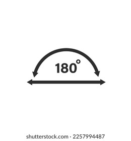 180 degrees rotation angle icon vector concept design template web