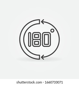 180 degrees vector concept simple math icon or symbol in thin line style