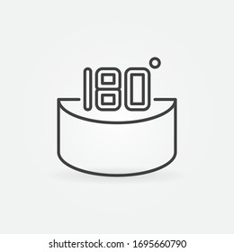 180 degrees vector concept simple icon or sign in thin line style