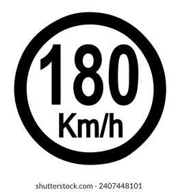 180 kilometre per hour road symbol