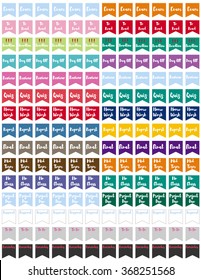 180 Pretty flags with writings on them for planners,agendas,notebooks.For work and school.All in pretty colors.Printable.