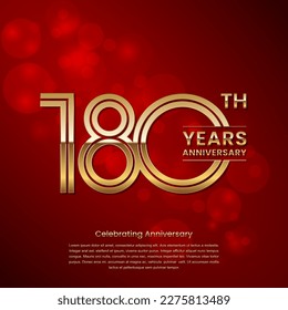 180 year anniversary. Anniversary logo design with double line concept. Logo Vector Template