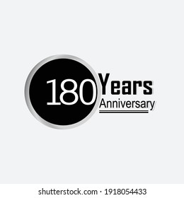 180 Year Anniversary Vector Template Design Illustration Back Circle White Background