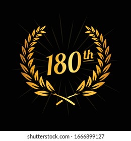 180 years anniversary celebration design template. 180th anniversary logo. Vector and illustration.