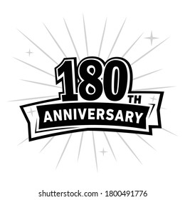 180 years anniversary celebration logo. 180th design template. Vector and illustration.