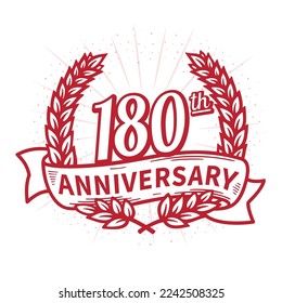 180 years anniversary celebration logotype. 180th anniversary logo. Vector and illustration.